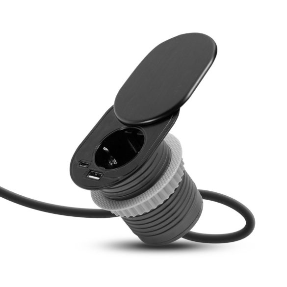 Rejtett beépíthető konektor usb A C fekete 20463BK  (1865)
