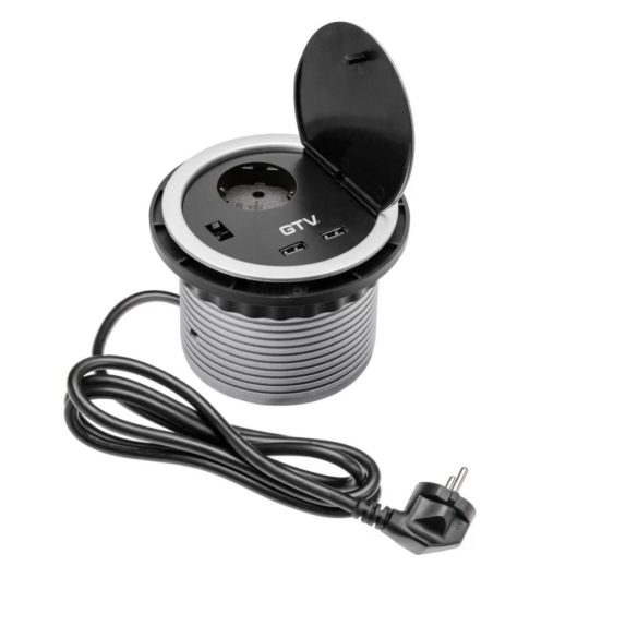 GTV BEÉPÍTHETŐ ALJ 2*USBA EZÜST AE-BPW1S2UCH-80  (36213)