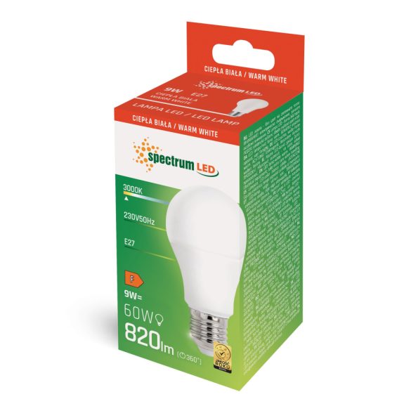 LED 9W E27 3000K WOJ14610 820LM  (44296)
