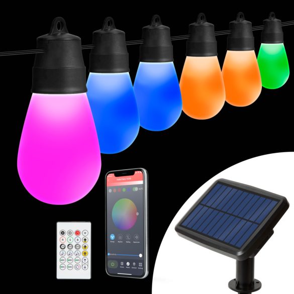 SMART SZOLÁR FÜZÉR 30LED RGB 13M 11747 IP65  (48623)