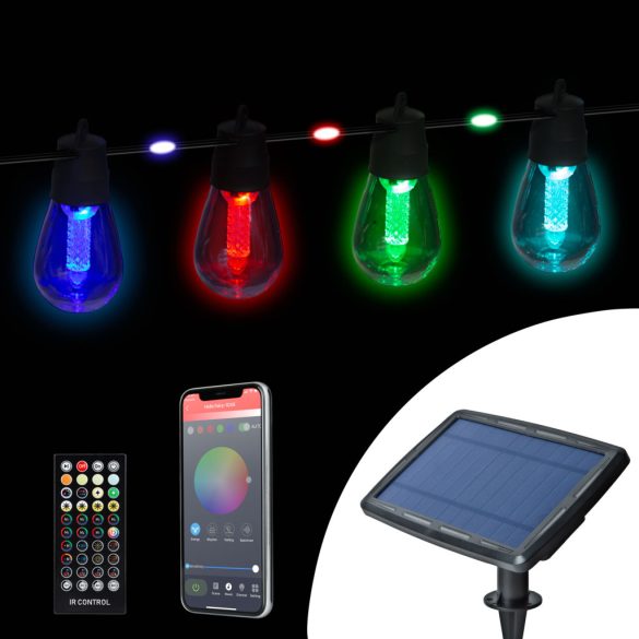 SMART SZOLÁR FÜZÉR 99LED 14.5M 11748 IP65 RGB  (48624)