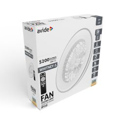   AVIDE WHITNEY-S VENTILÁTOROS LÁMPA AFCLCCT-48-15W-WHS EZÜST  (48639)
