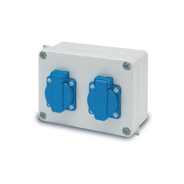 Ipari csatlakozó doboz 2*220v 3064 ip55 16A  (60626)