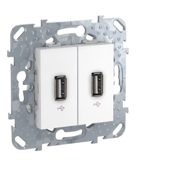 UNICA USB DUPLA ALJ FEHÉR MGU5.929.18ZD  (60780)