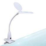 Asztali LED lámpa nagyítóval csipeszes fehér 10800  (61306)