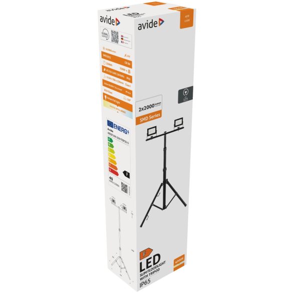 AVIDE REFI 2X20W 4000K 2FEJ.ABSSFLNW-20W-TRIPOD-D  (69428)