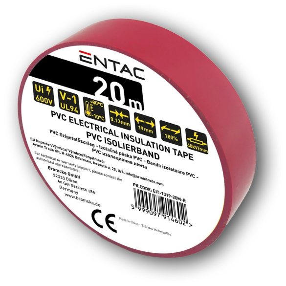 SZIGETELŐSZALAG PIROS 20M EIT-1319-20M-R  (7329)