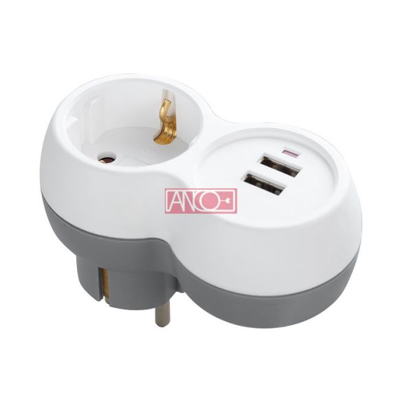 FÖLDELT ELOSZTÓ 2*USB 2A 5V IP20 321261  (9565)